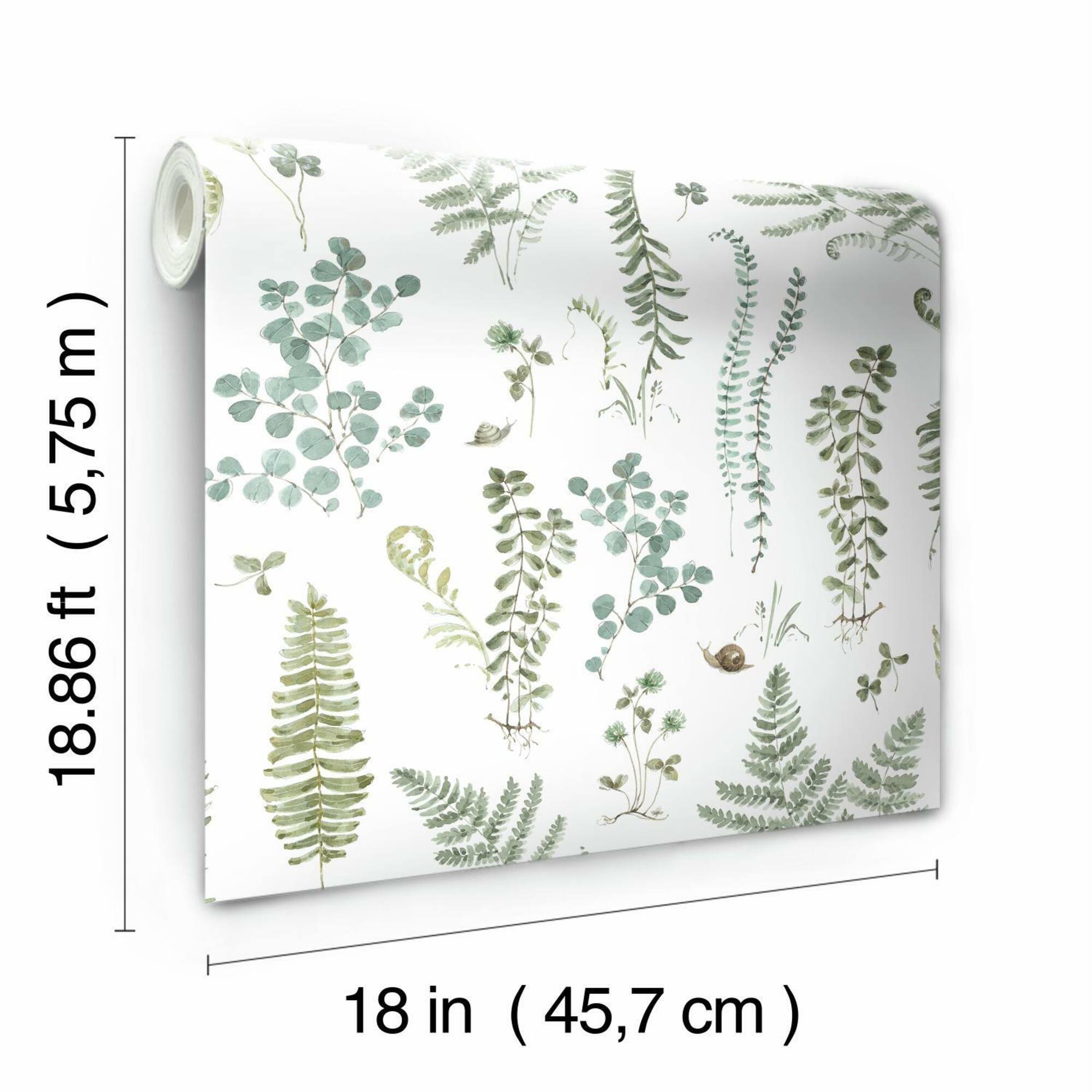 RoomMates White Fern Study Peel & Stick Wallpaper